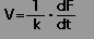 V=1/k・dF/dt