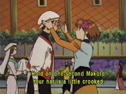Hold on one second Makoto.Your hat is a little crooked.