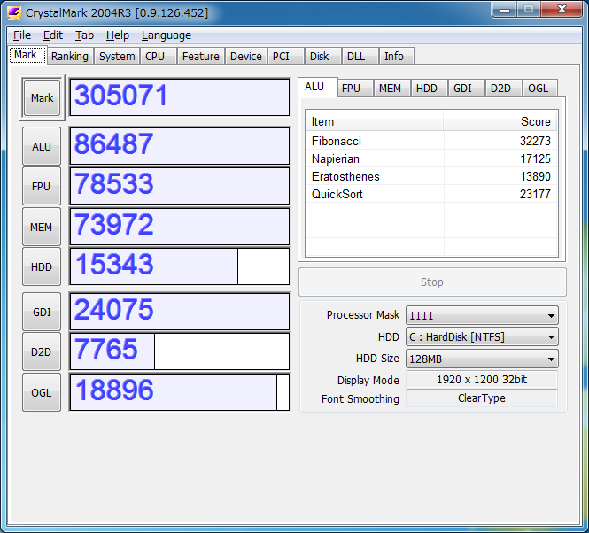 CrystalMark2004R3 ̌